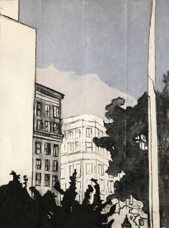 Madison Square Park Skyline
2019; charcoal and oil pastel on paper, 24 x 18" Madison Square Park Skyline
2019; charcoal and oil pastel on paper, 24 x 18"